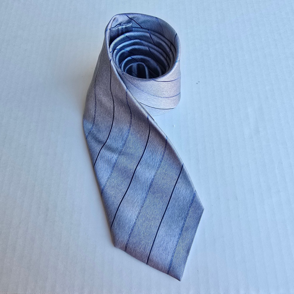 Stefano Ricci Luxury Collection Silk Striped Tie Light Blue Grey Neiman Marcus